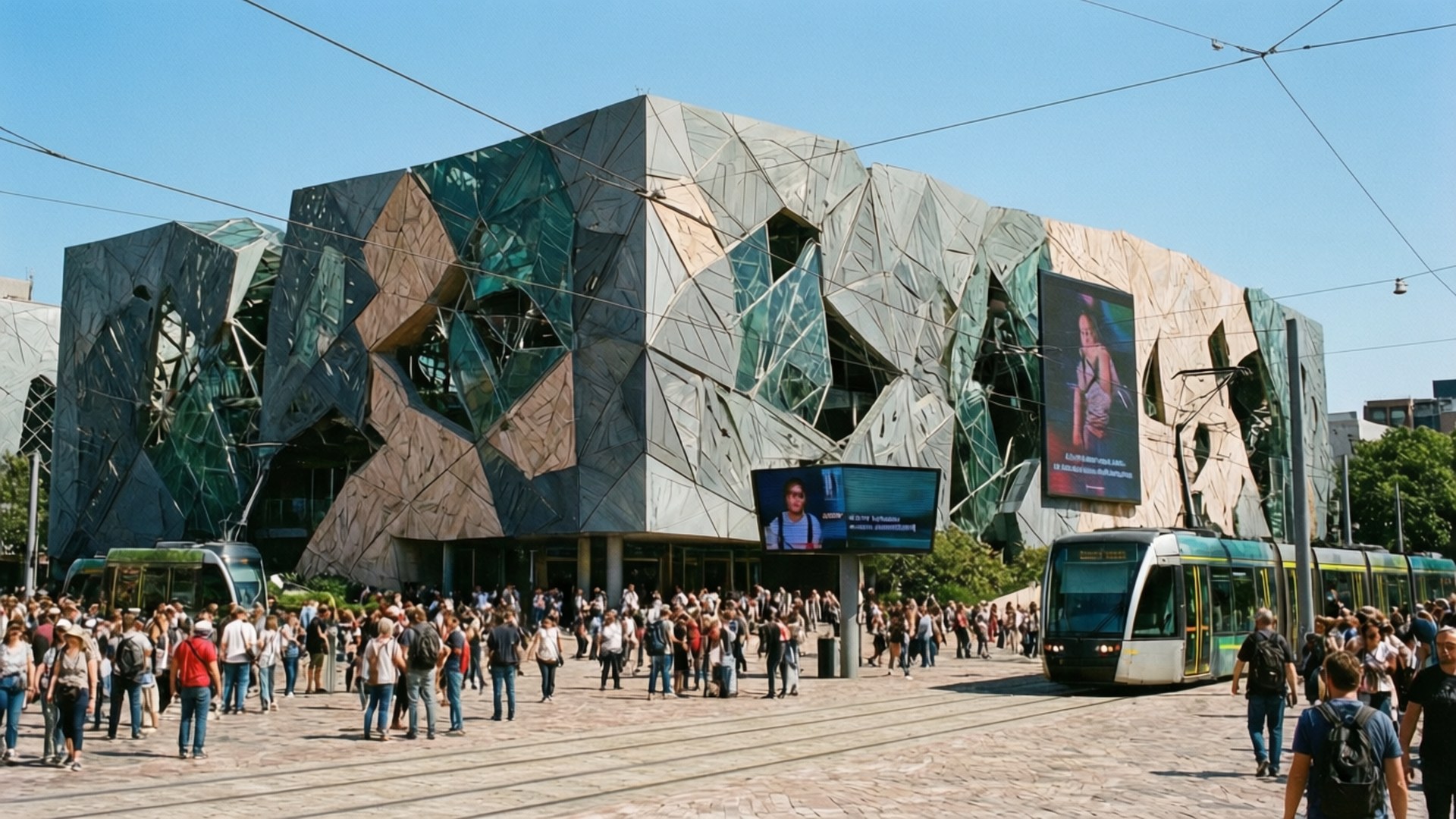 Federation Square Surr Bakgrundsbilder
