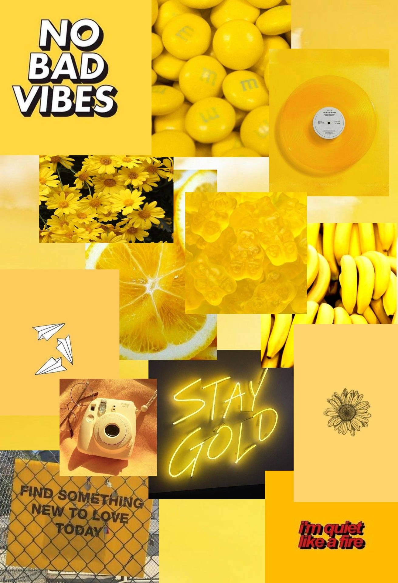 Feel Good Aesthetic Vibes Yellow Wallpaper