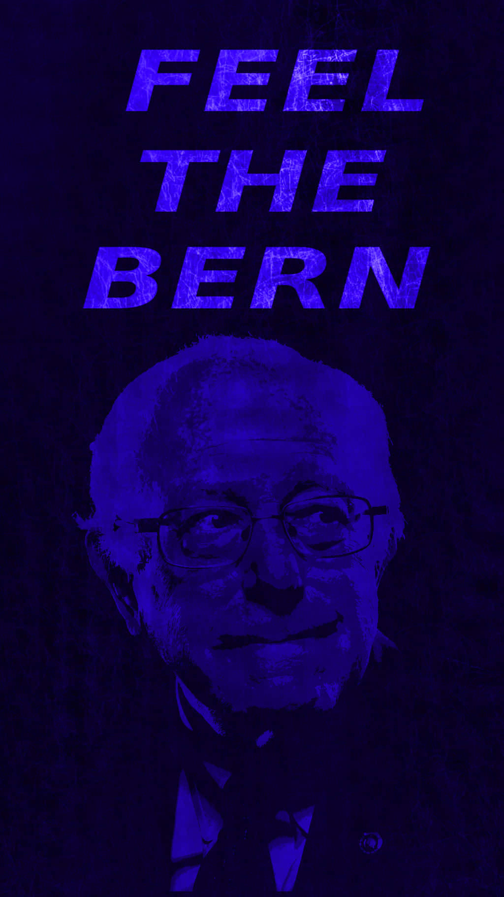 Feel The Bern Blue Poster Wallpaper