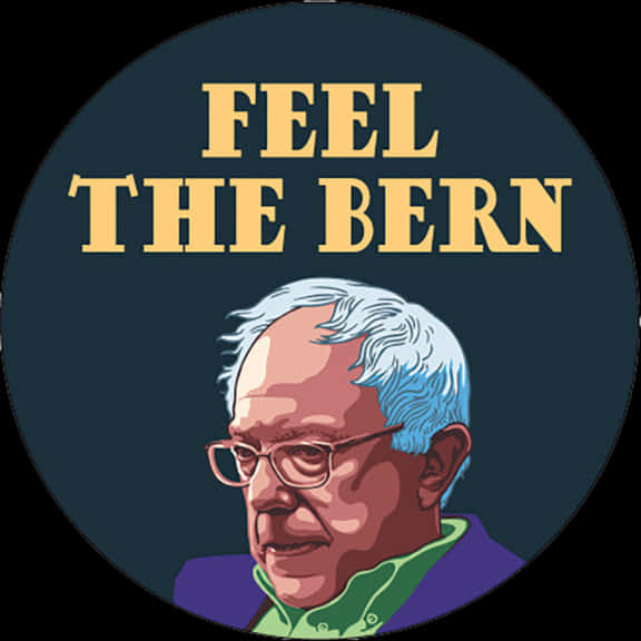 Feel The Bern Campaign Button PNG