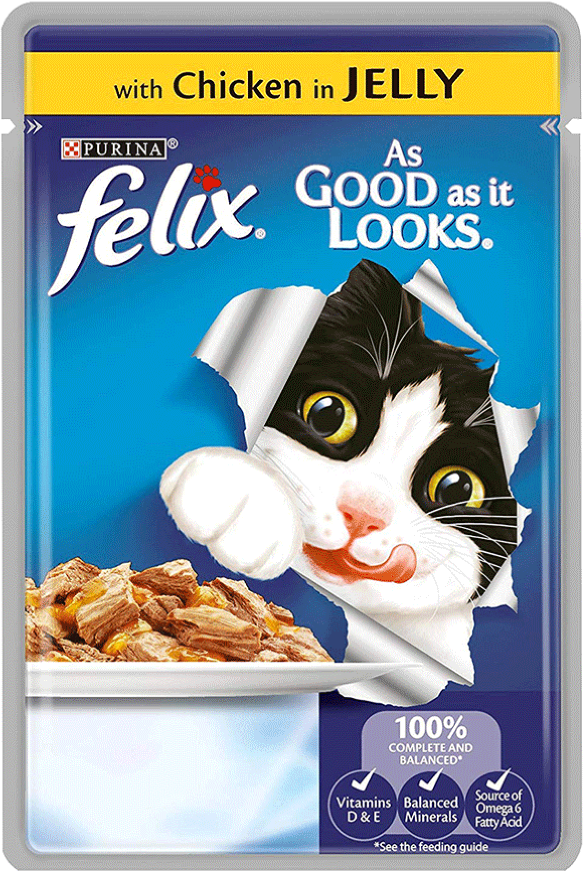 Felix Cat Food Chickenin Jelly Packaging PNG