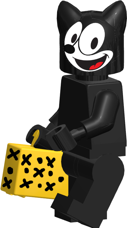 Felix Lego Figurewith Cheese Suitcase PNG