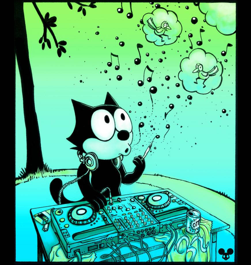 Felix The Cat As Music Dj