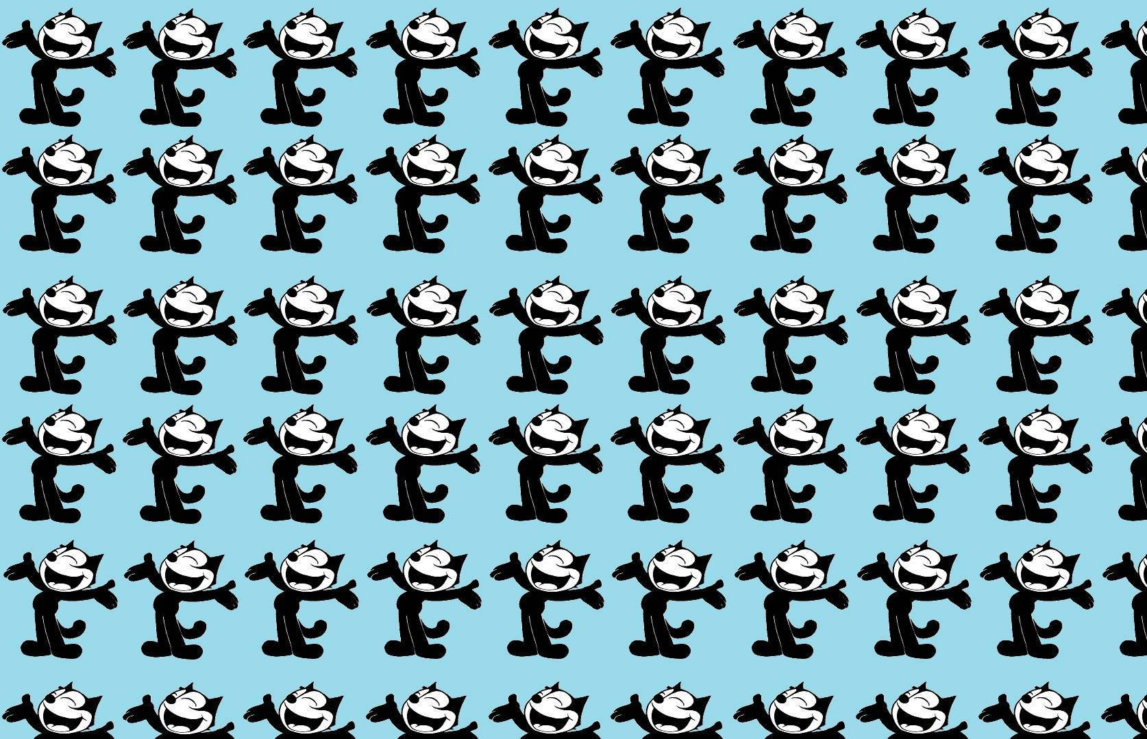 Felix The Cat Blue Pattern Wallpaper