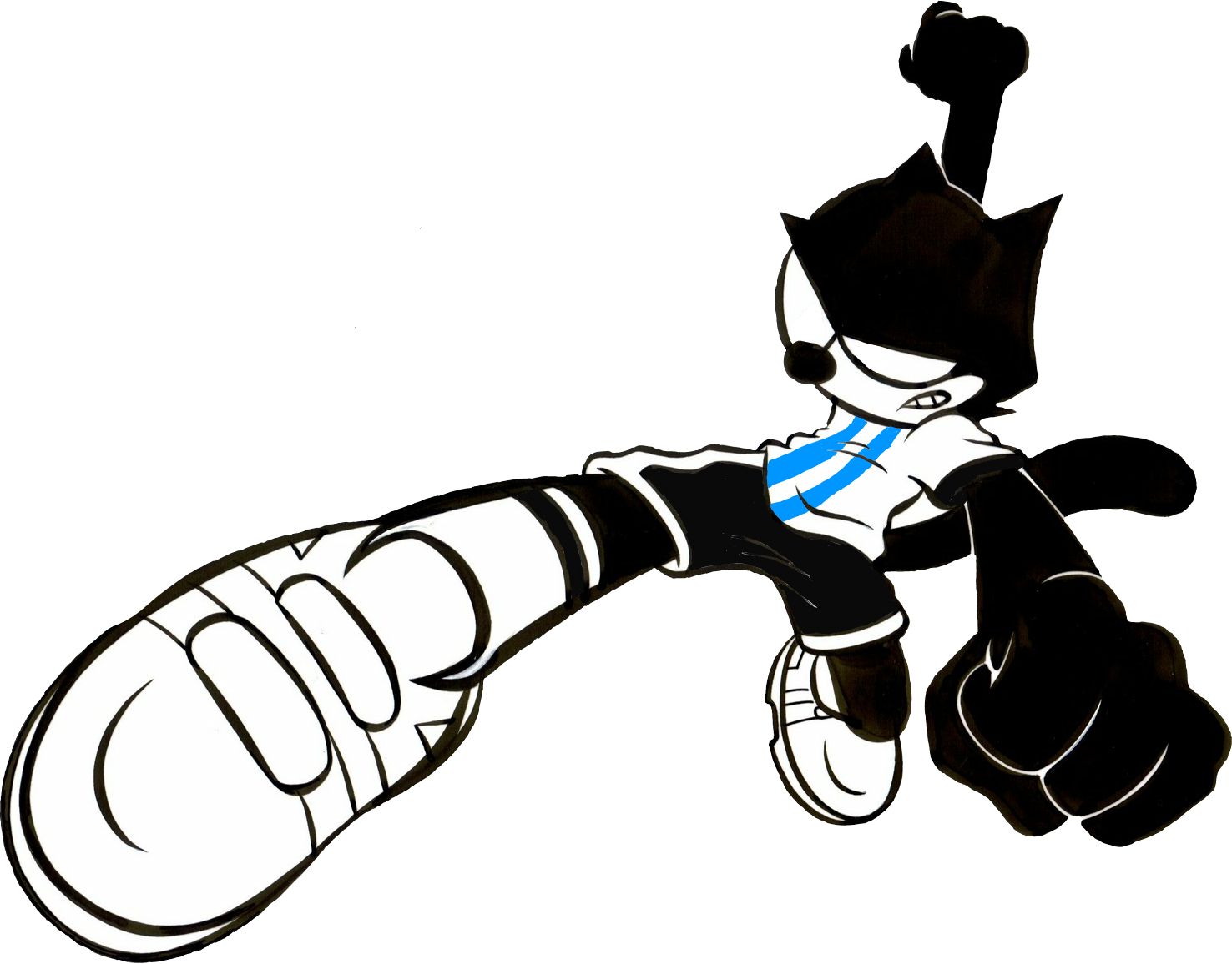 Felixthe Cat Punching PNG