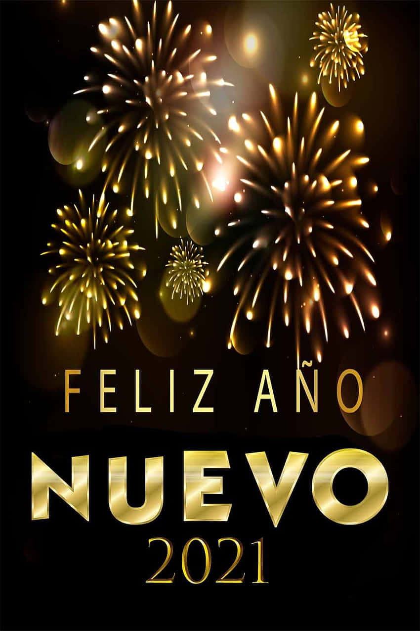 Feliz Ano Nuevo 2021 Vuurwerk Viering Achtergrond