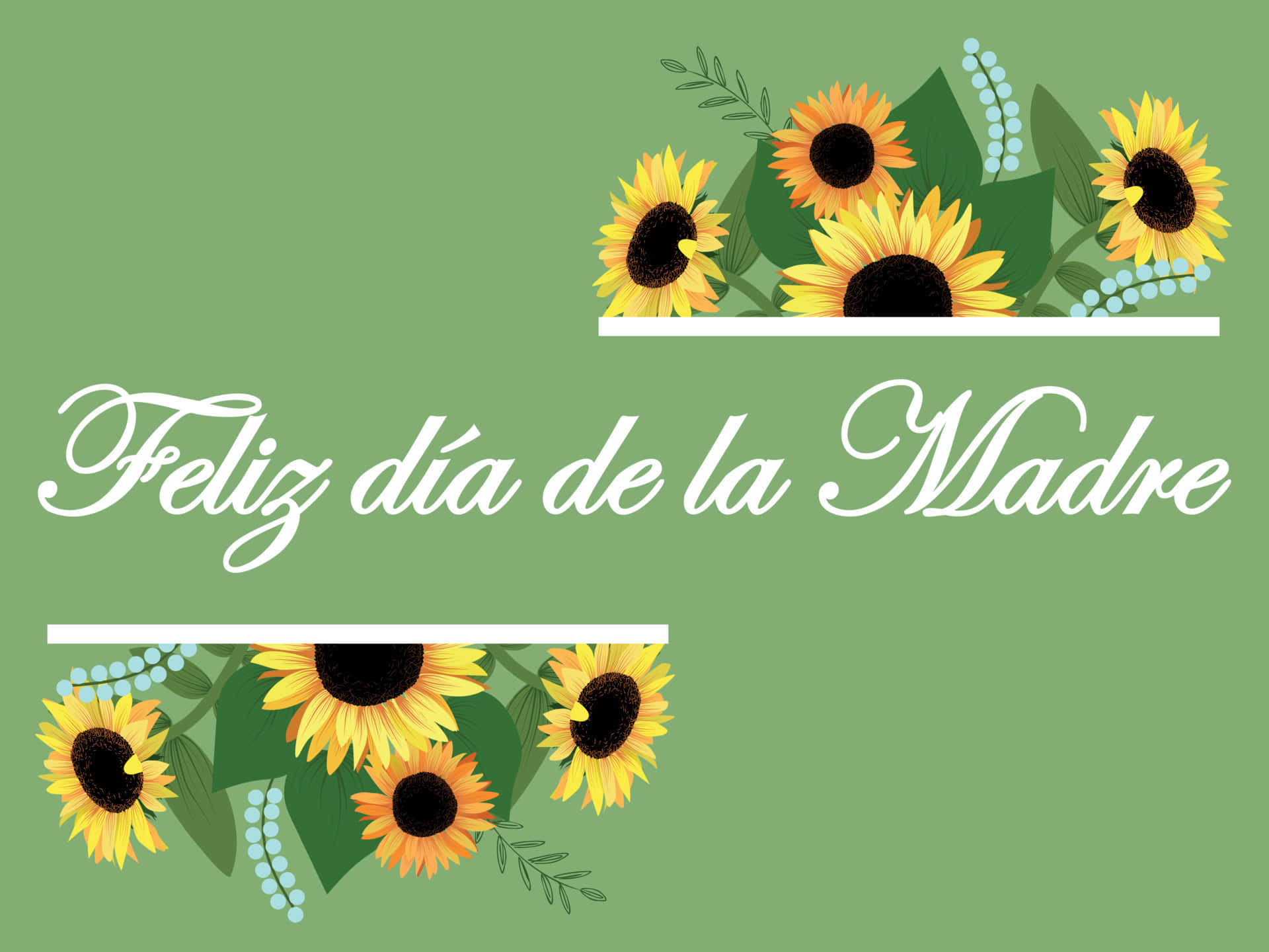 Feliz Diadela Madre Zonnebloem Groet Achtergrond