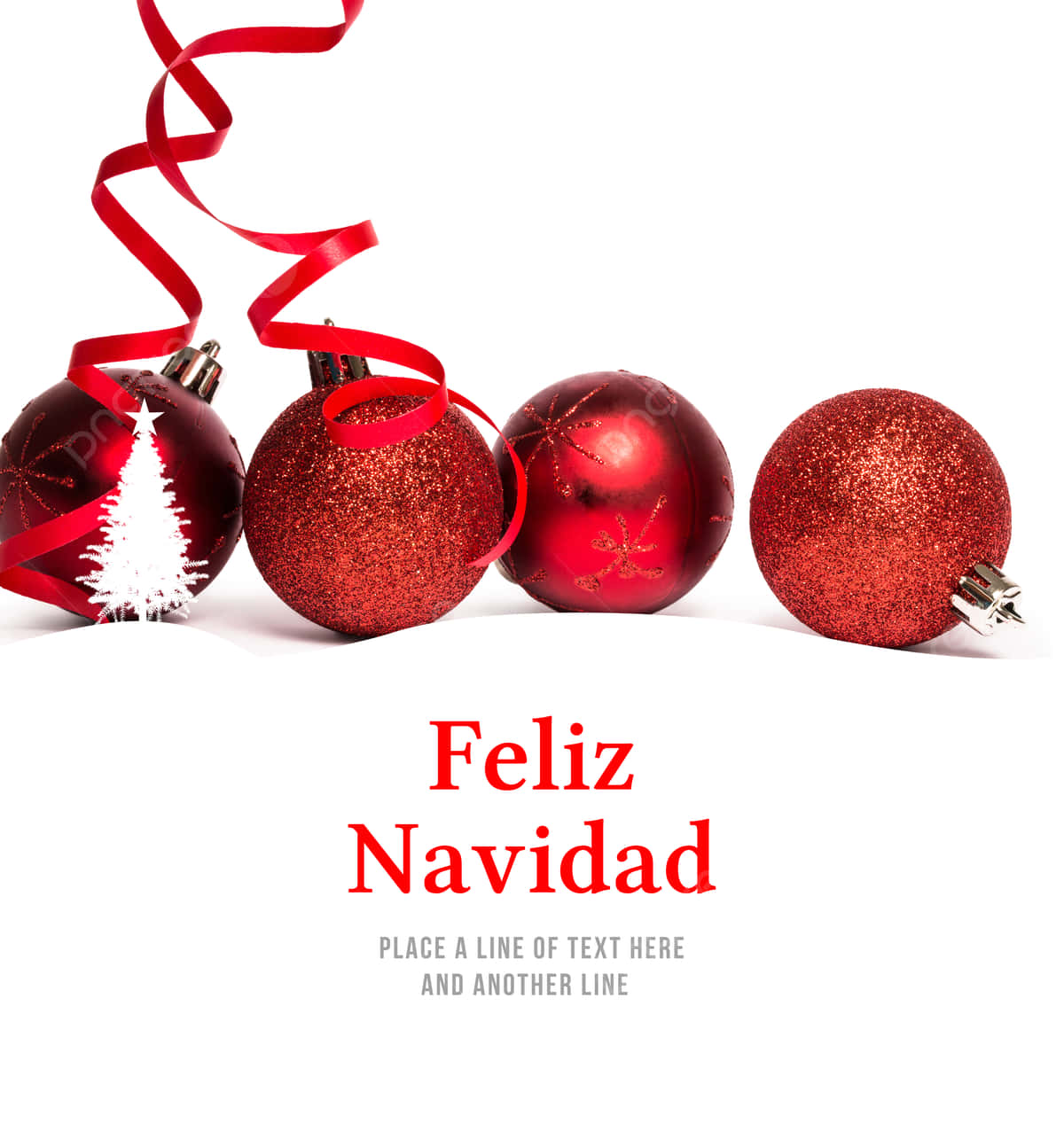 Download Feliz Navidad Red Christmas Ornaments Wallpaper | Wallpapers.com