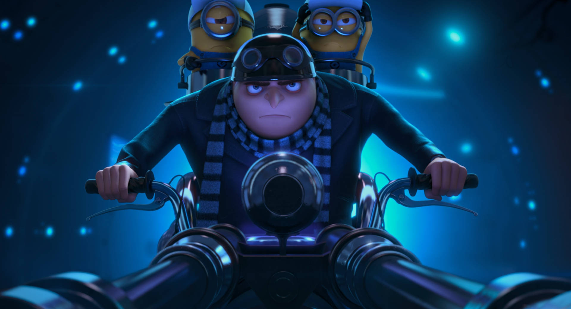 Felonious Gru Driving Motorcycle Despicable Me 3 Background