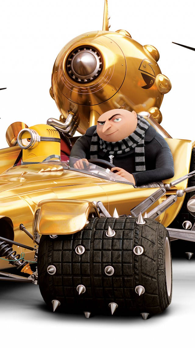 Felonious Gru With Minion Despicable Me 3 Background