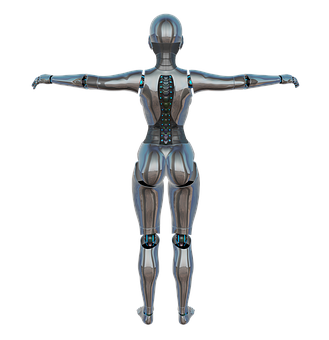 Female Android Back View PNG