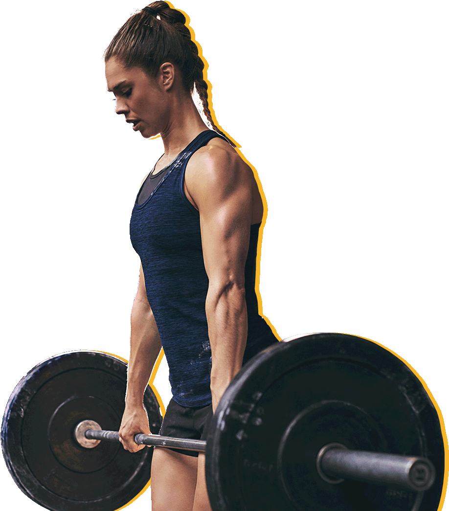 Female Athlete Performing Deadlift Exercise PNG