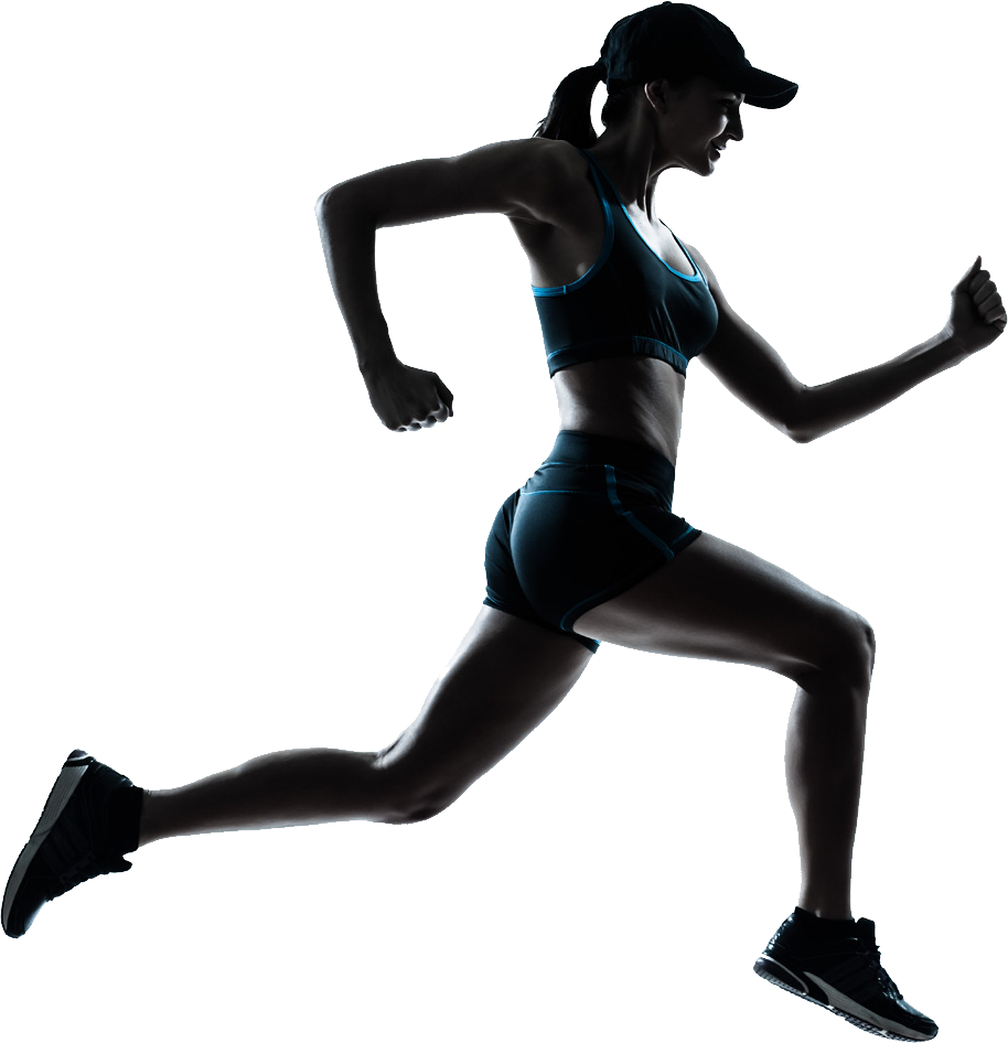 Female Athlete Running Silhouette PNG