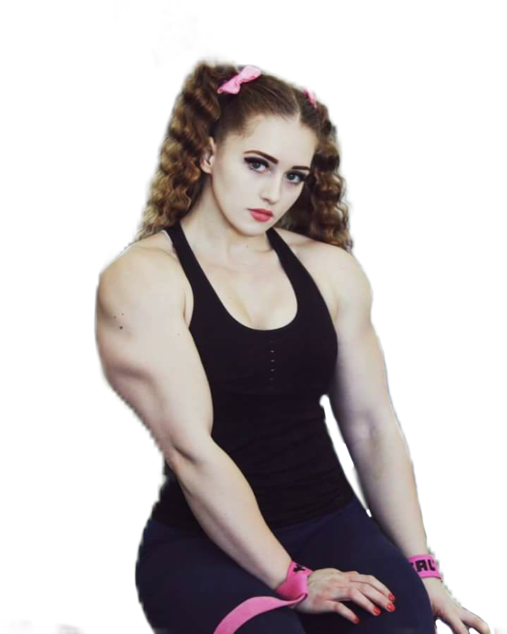 Female Bodybuilderin Workout Gear PNG