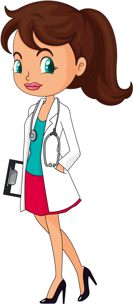 Female Doctor Cartoon Clipart PNG