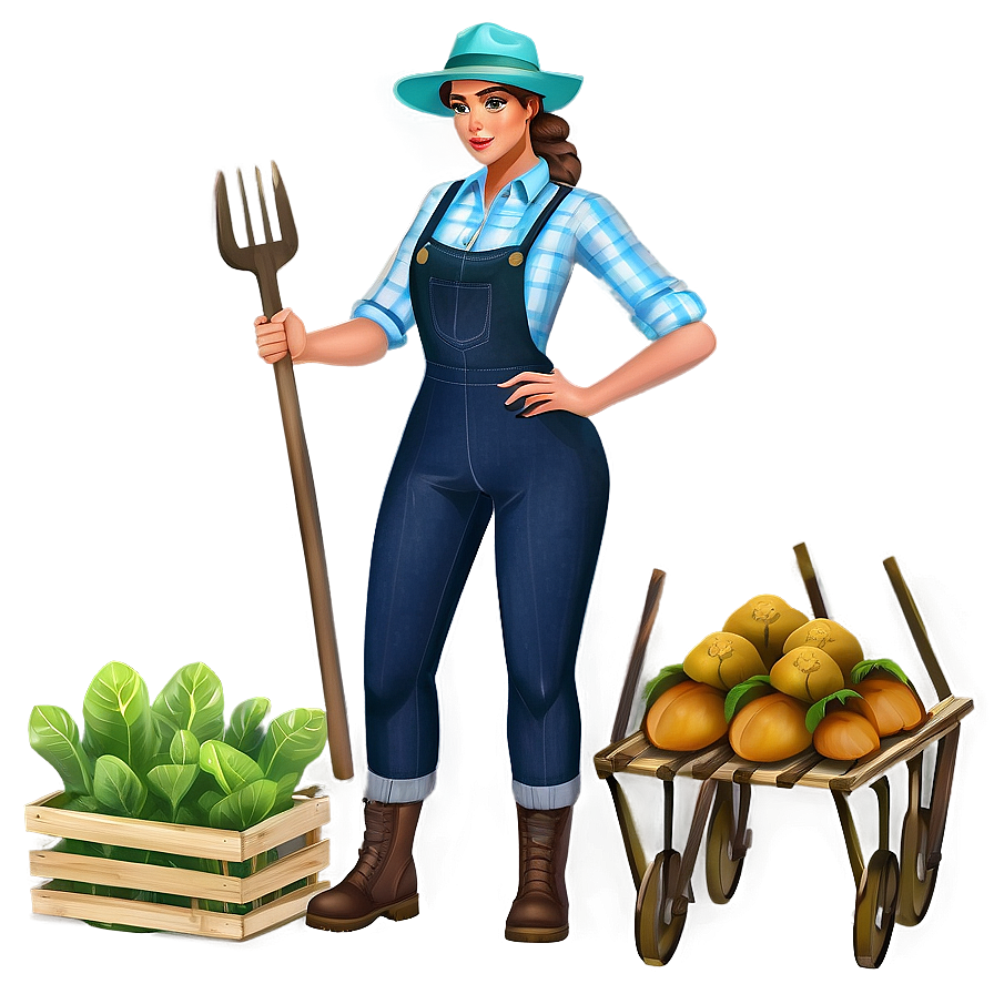 Download Female Farmer Character Png 05242024 | Wallpapers.com