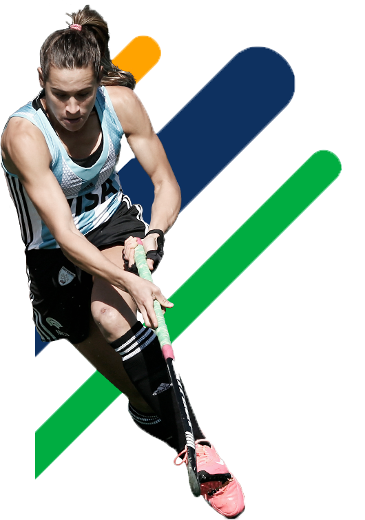 Female Field Hockey Player Action Shot PNG