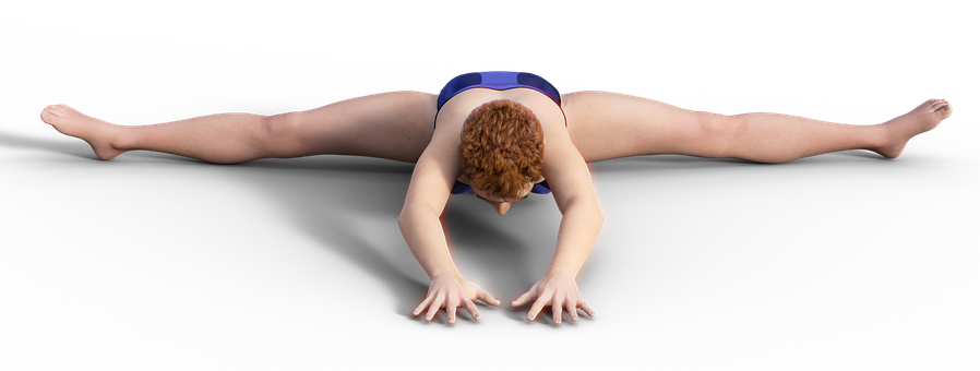 Female Gymnast Mid Air Split Jump PNG