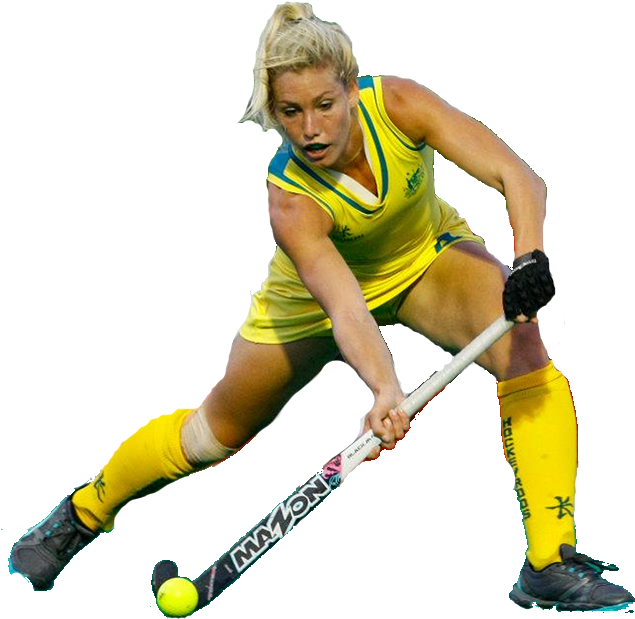 Female Hockey Player Action Shot PNG
