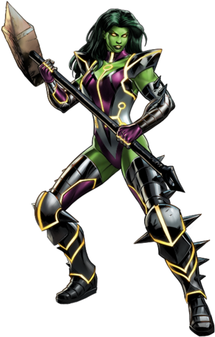 Female Hulk Armored Warrior PNG
