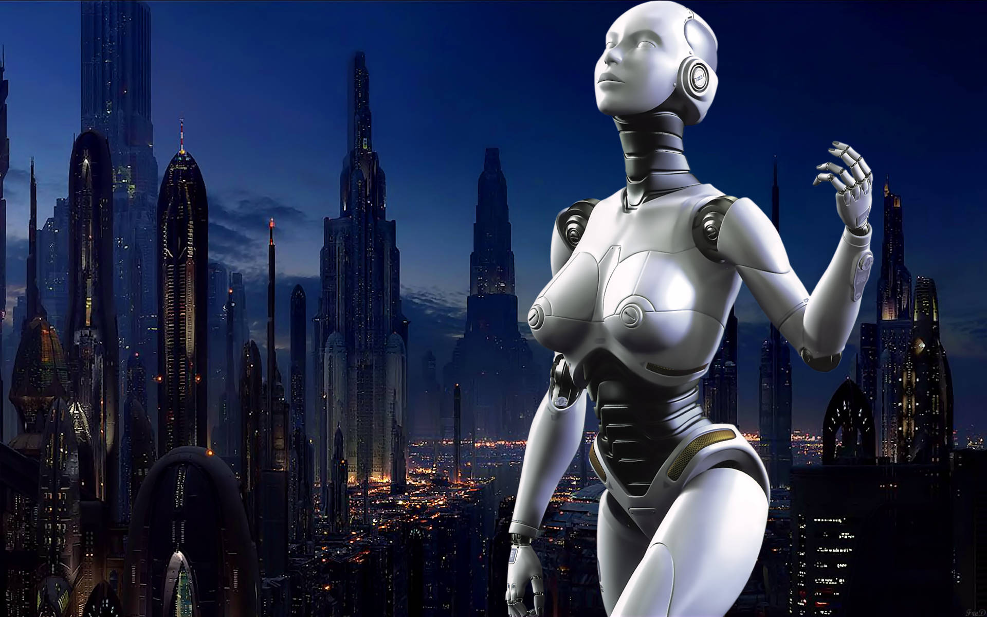 Kvinnlig Humanoid Robot Wallpaper