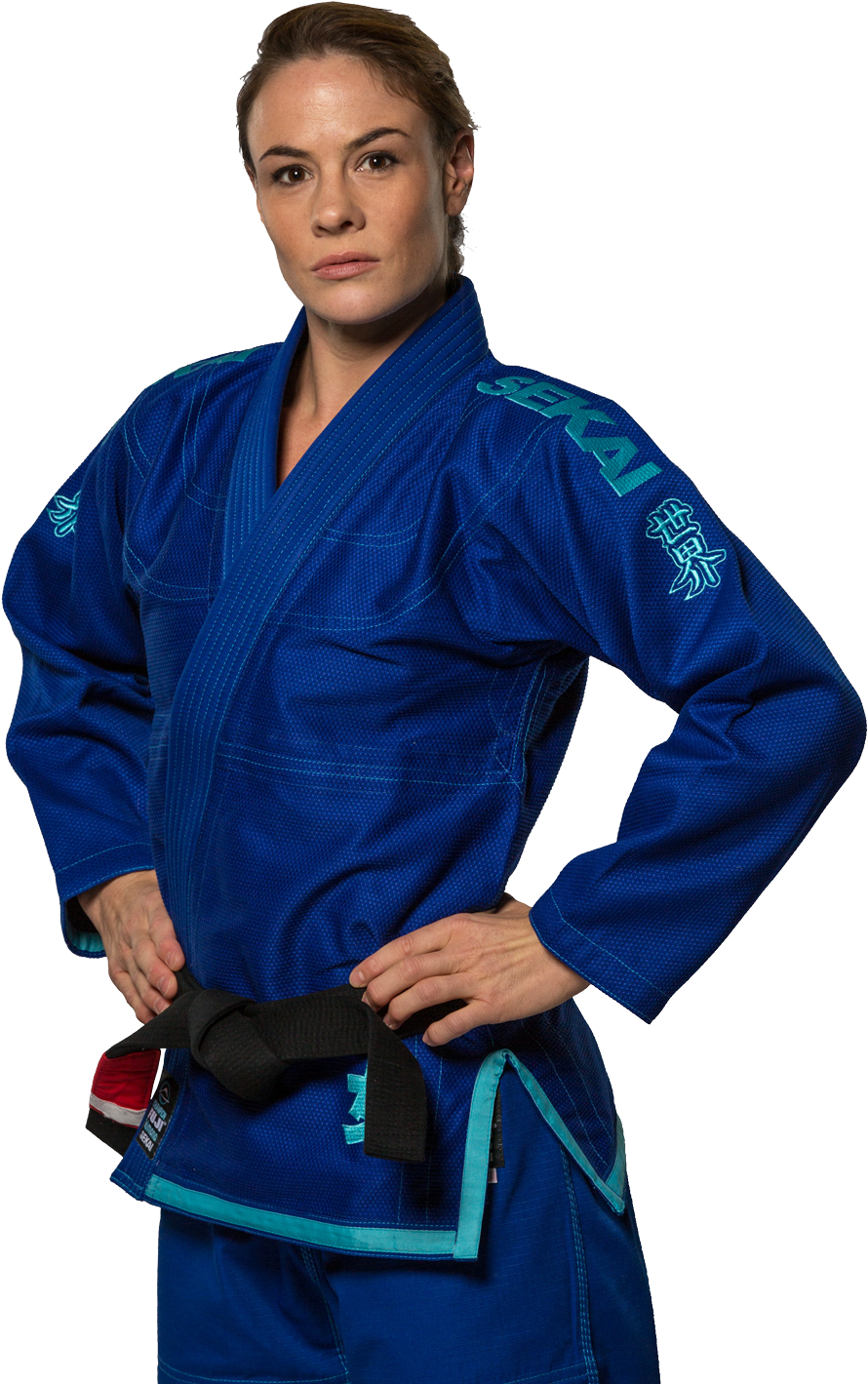 Female Jiu Jitsu Practitionerin Blue Gi PNG