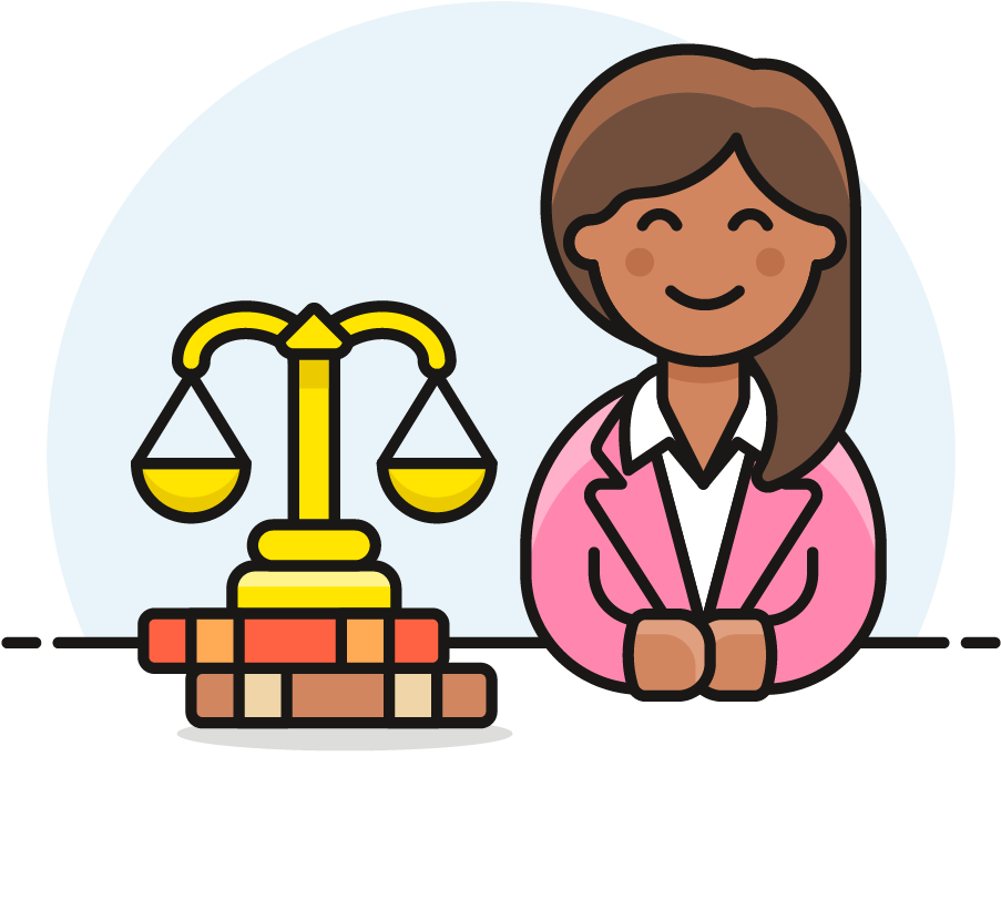 Female Lawyer With Scales Of Justice PNG