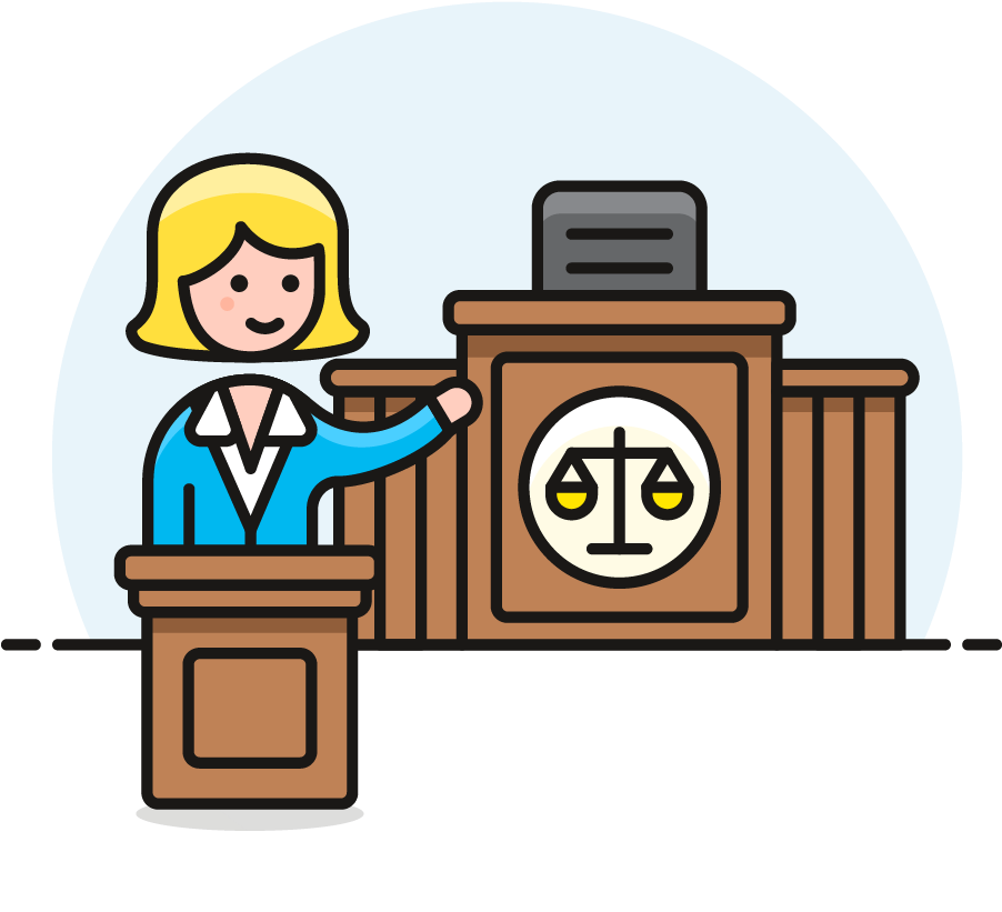 Female Lawyerin Courtroom Illustration PNG
