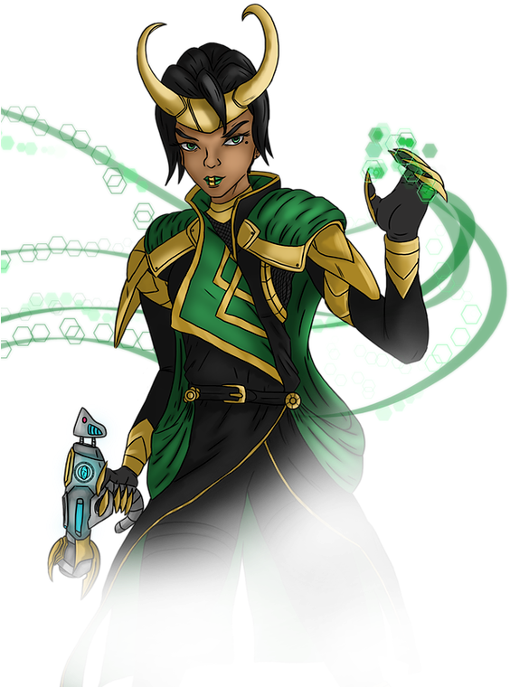 Female Loki Cosmic Powers Illustration PNG