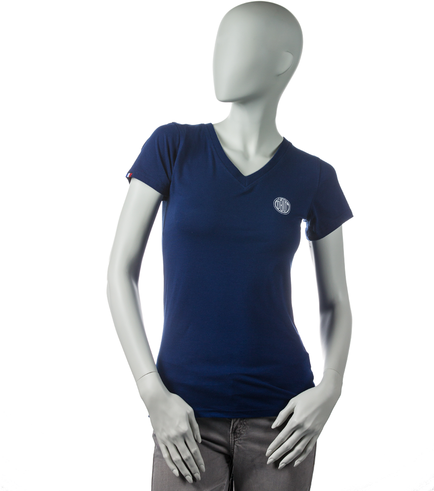 Female Mannequin Wearing Blue Tshirt PNG