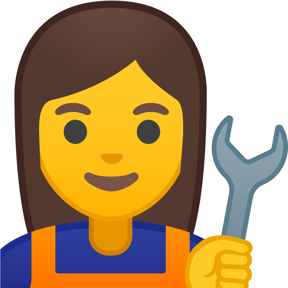 Female Mechanic Emoji Holding Wrench PNG