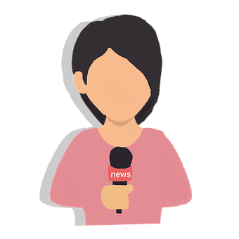 Female News Reporter Illustration PNG