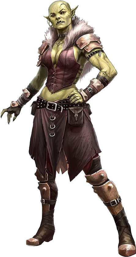 Female Orc Warrior Fantasy Art PNG