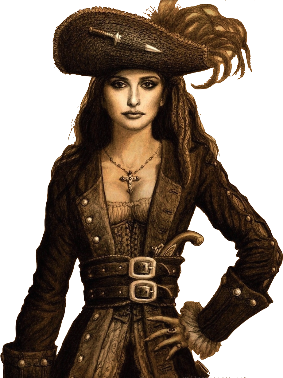 Female Pirate Illustration PNG