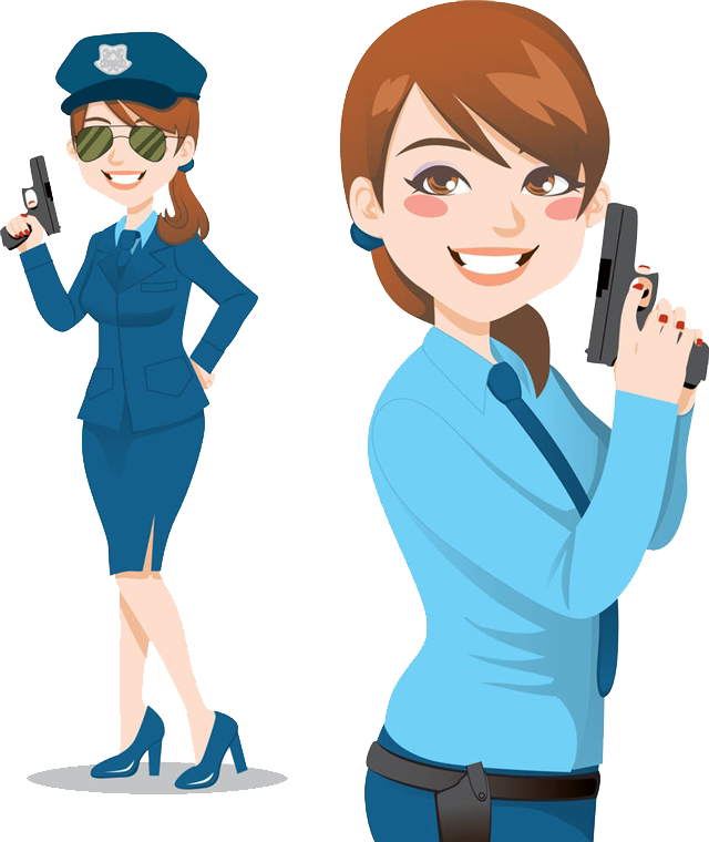 Female Police Officer Cartoon Characters PNG