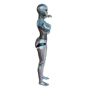 Female Robot Profile Pose PNG