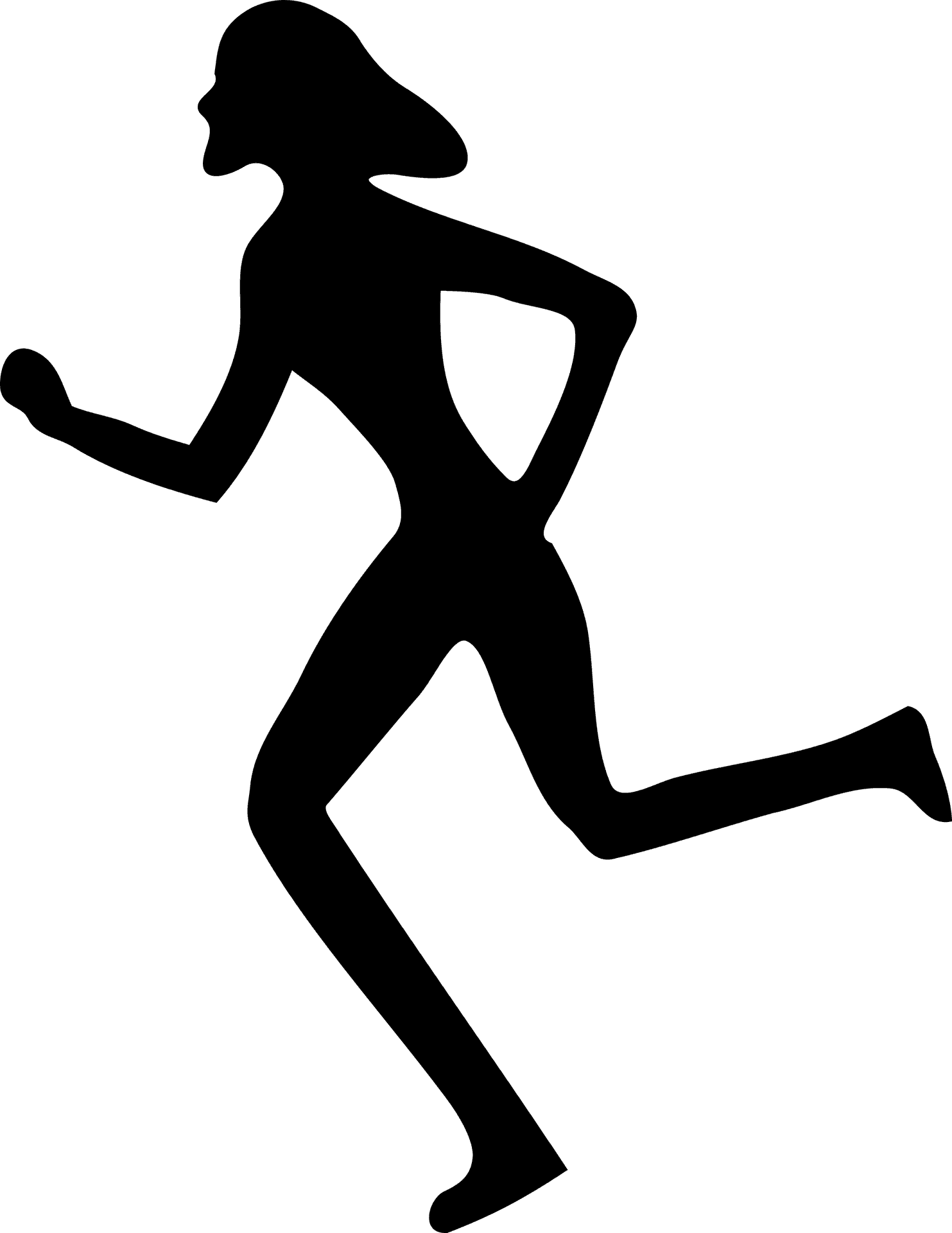 Female Runner Silhouette Graphic PNG