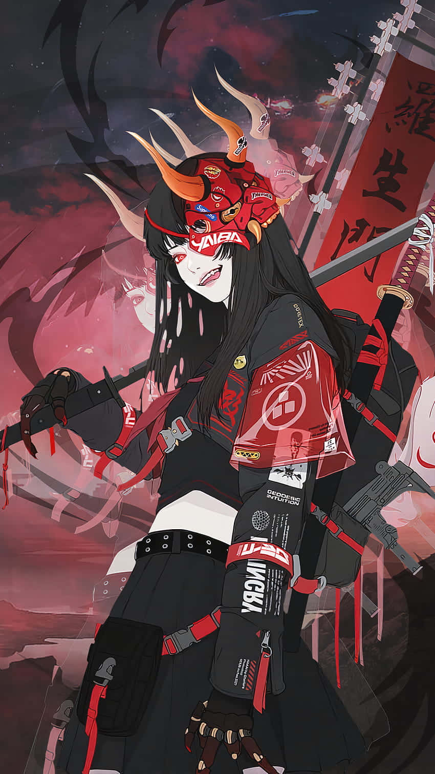 Powerful Female Samurai Warrior Wallpaper