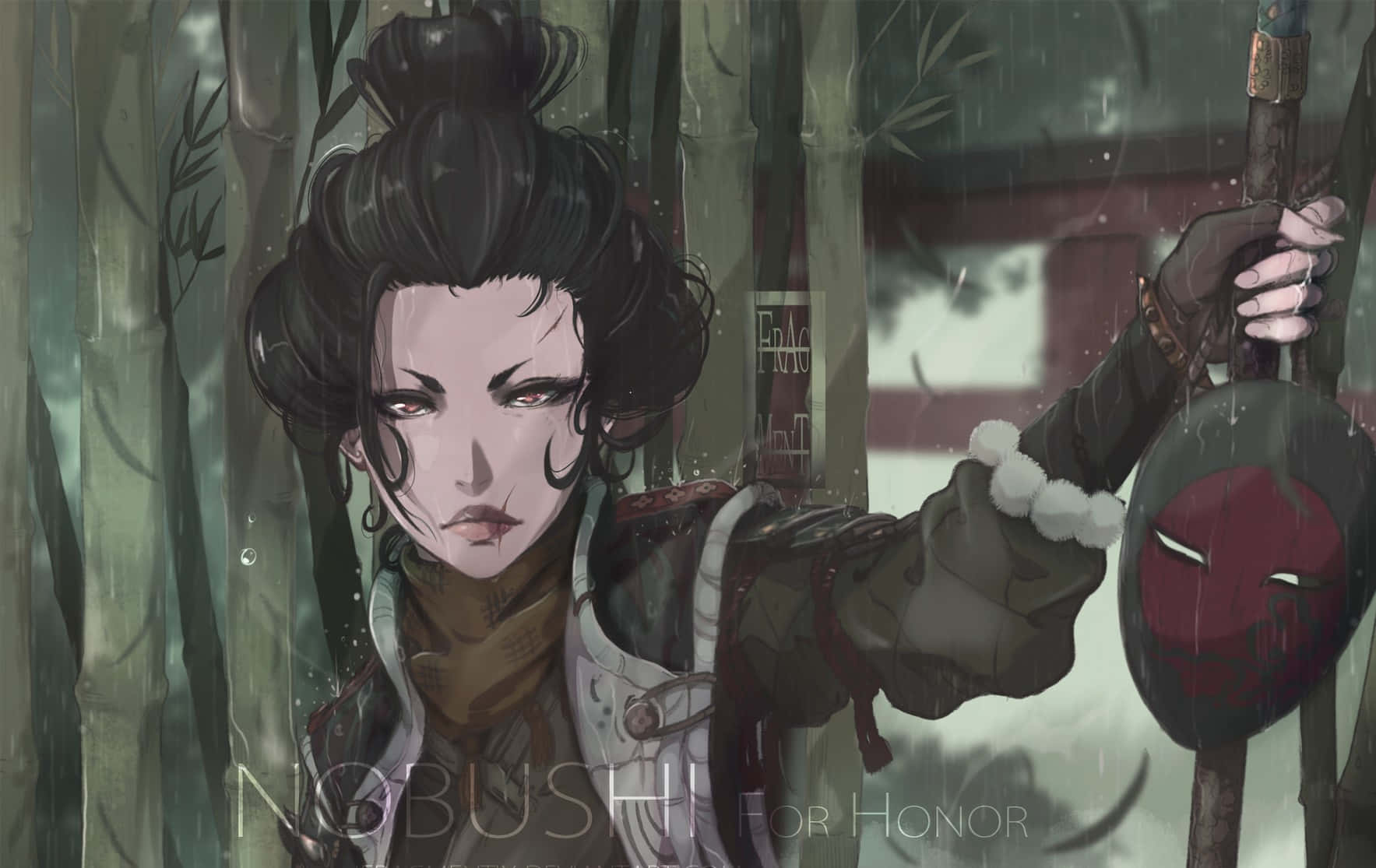Sød Kvindelig Samurai For Ære Umaskeret Wallpaper