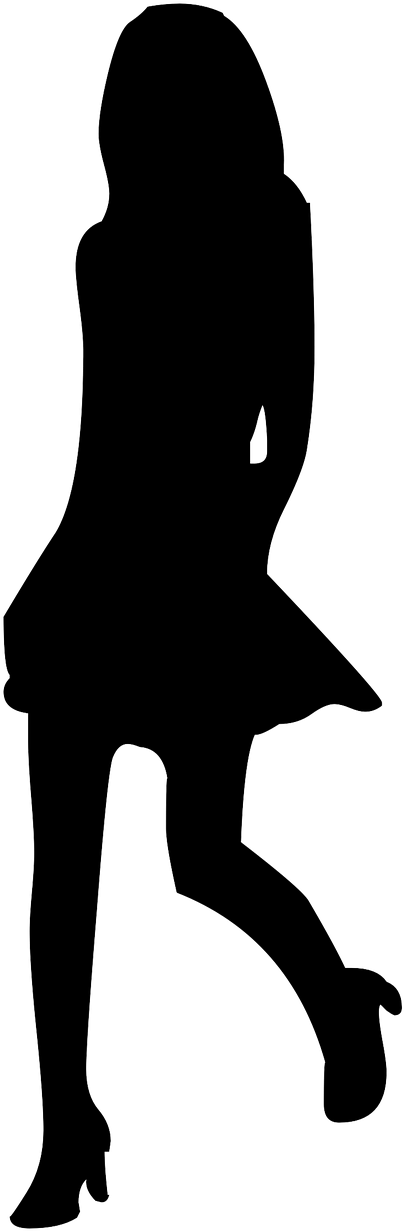 Female Silhouette Posing Elegantly PNG