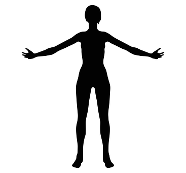 Female Silhouette Spread Arms PNG