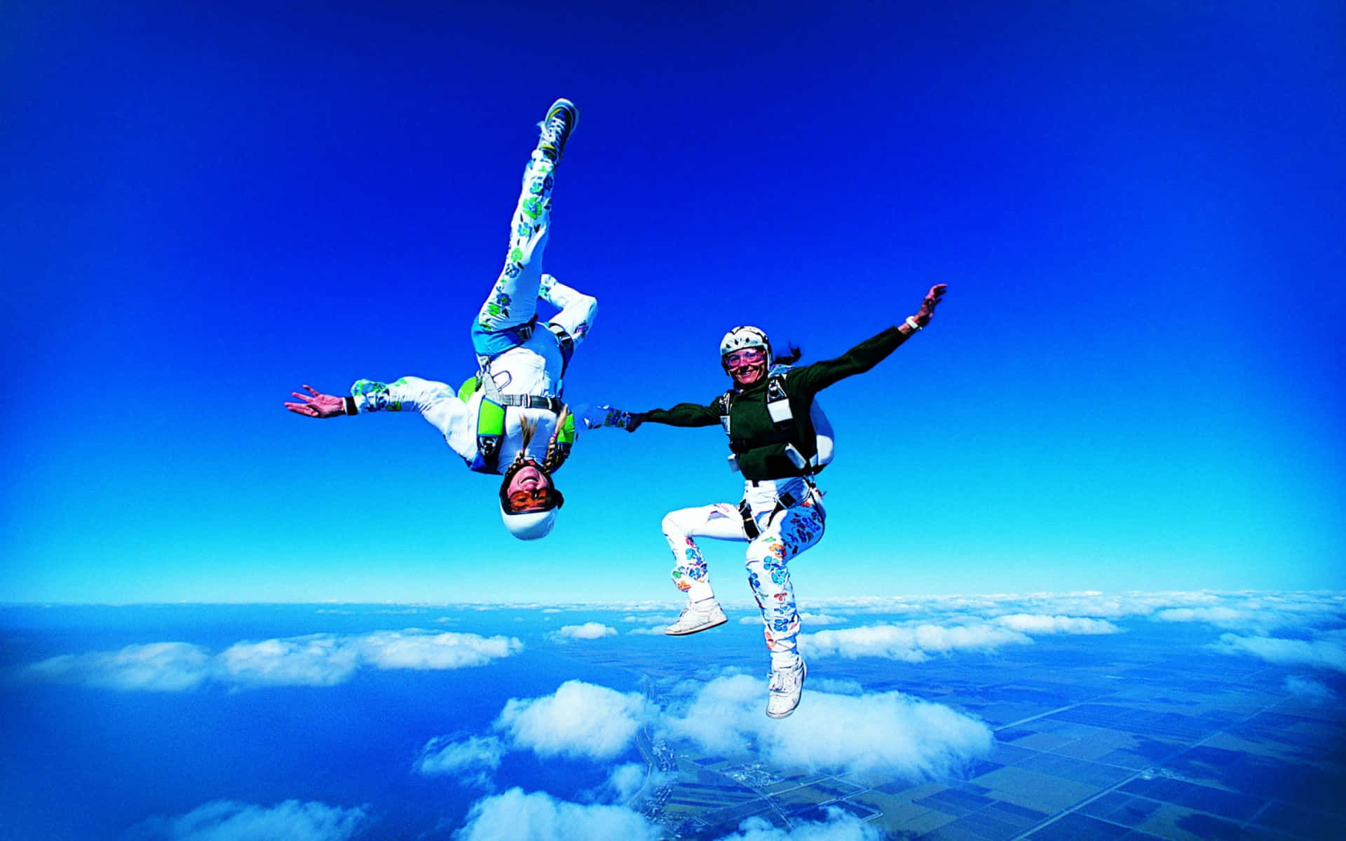 Female Skydiving Upside Down Picture