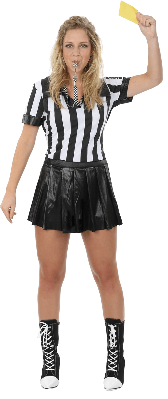 Female Soccer Referee Yellow Card PNG