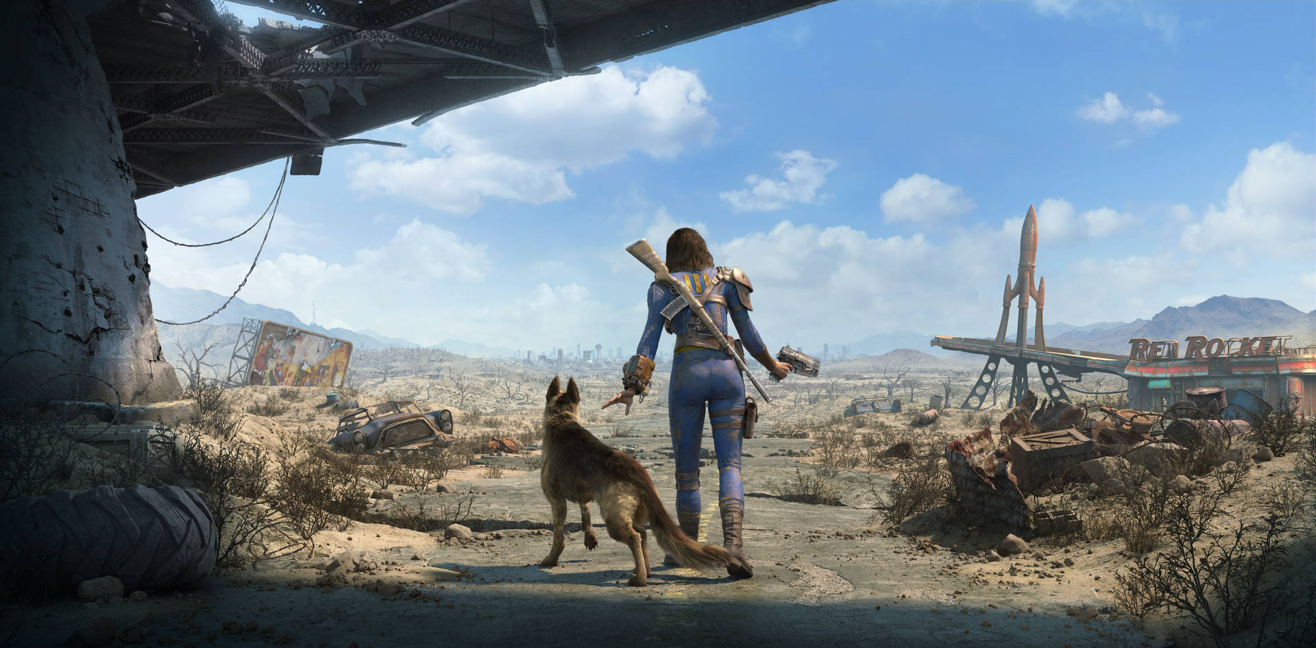 The Sole Survivor, braving the wasteland in Fallout 4 Wallpaper