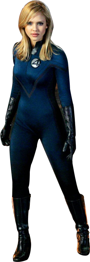 Female Superheroin Blue Suit PNG