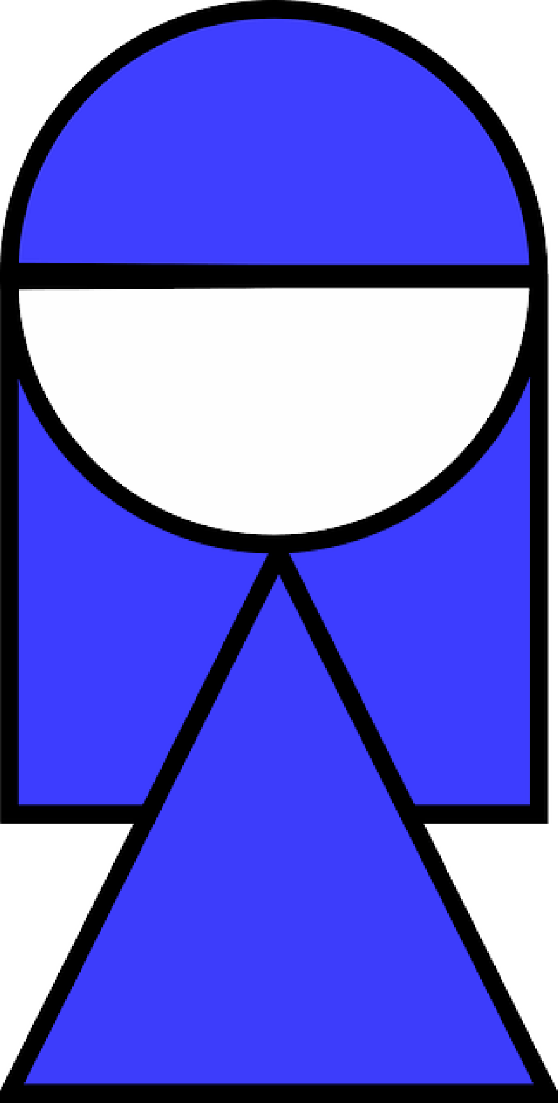 Female Symbol Blue Outline PNG