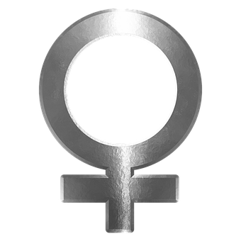 Female Symbol Metallic Texture PNG