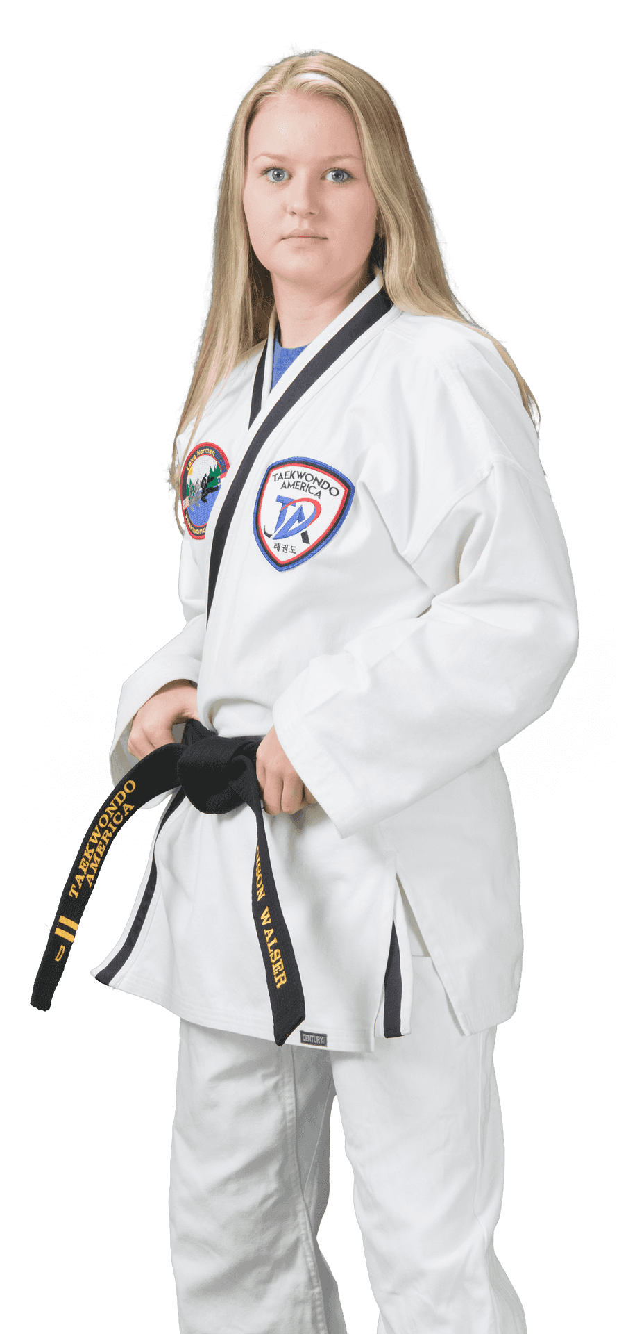 Female Taekwondo Black Belt Portrait PNG