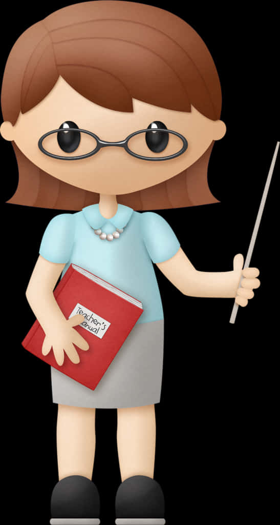Female Teacher Cartoon Clipart PNG