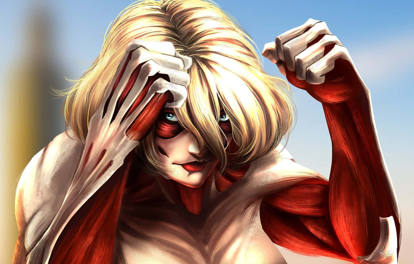 Protected by an unbreakable wall, the Female Titan stands watch Wallpaper